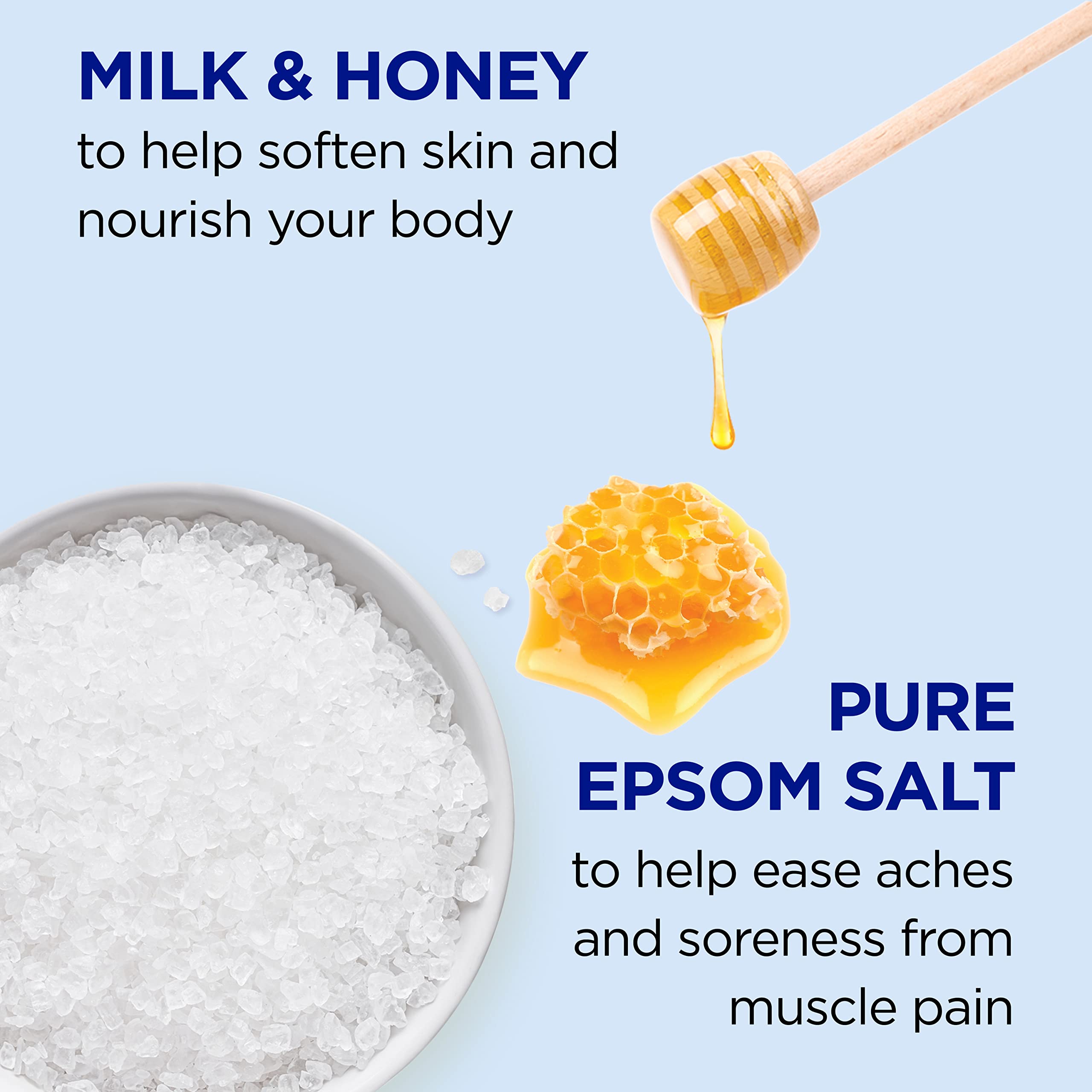 Dr Teal's Epsom Salt Soaking Solution, Soften & Nourish with Milk and Honey, 48 Oz (Packaging May Vary)