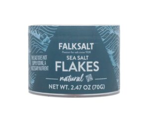 falksalt | organic natural sea salt flakes 2.47oz. | gourmet finishing sea salt flakes | handcrafted, kosher and halal certified