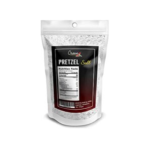 Crave Coarse Pretzel Salt 1.5 Pound Large Bag For Soft Pretzels - Premium All Natural Coarse Food Grade Topping - For Bagels & Breads too!