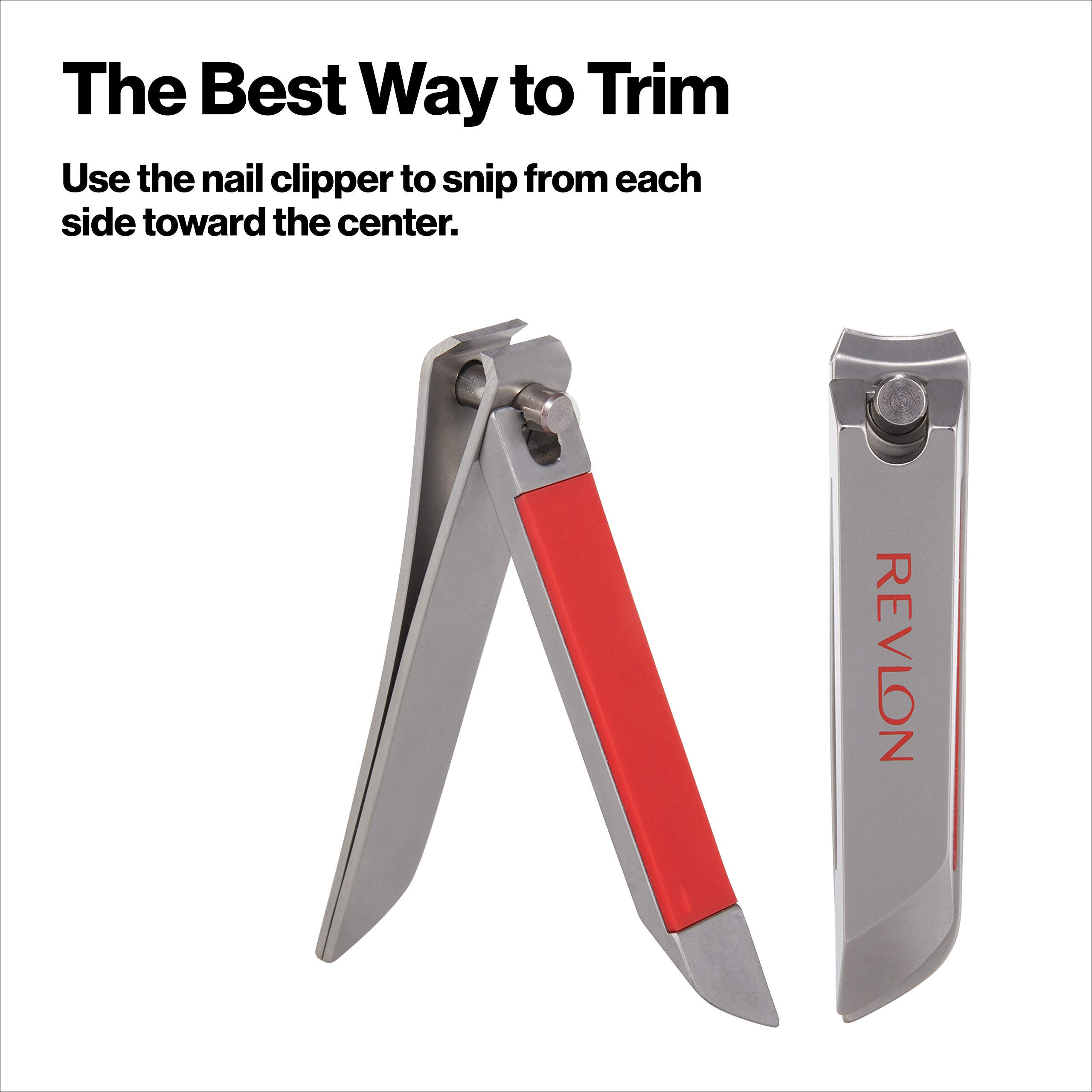 Revlon Nail Clipper, Salon Professional Nail Care Tools, Curved Blade for Trimming & Grooming, Easy to Use, Non-Corrosive, Stainless Steel (Pack of 1)