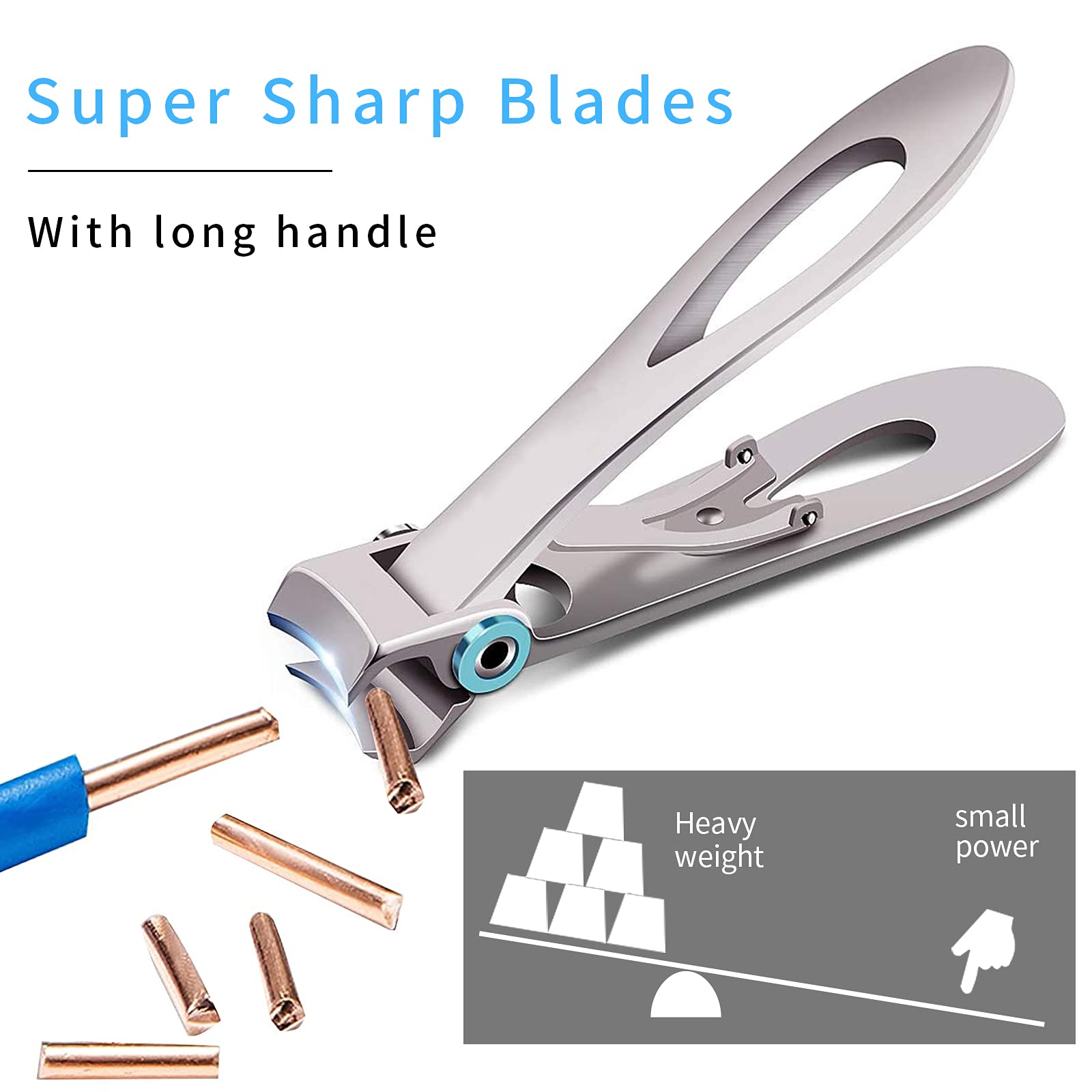 Nail Clippers Set,Fingernail Toenail Clippers for Thick Nails,Nail Clipper for Adult Men Women Seniors