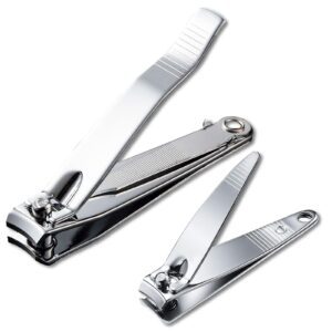 ulysia nail clippers set, ultra sharp stainless steel fingernail and toenail clipper cutters,travel nail kit for men women (silvers)