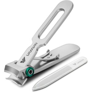 VANWIN Nail Clippers for Thick Nails, 16mm Wide Jaw Opening Oversized Toenail Clippers Cutter with Sharp Curved Blade and Nail File, Heavy Duty Stainless Steel Fingernail Clippers for Seniors Elderly