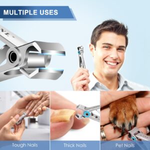 2024 New Nail Clippers, Upgrade Nail Clippers for Men with Wide Opening, Professional Ultra Sharp Nail Clippers with Catcher, Extra Large Heavy Duty Fingernail Clipper Cutter for Thick Nails