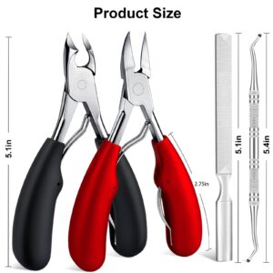 Biufesrst Toe Nail Clippers, Toenail Clippers for Seniors Thick Toenails Ingrown Toenails, Professional Finger Nail Clippers for Men Adult, Heavy Duty, Sharp Curved Blades Long Handle