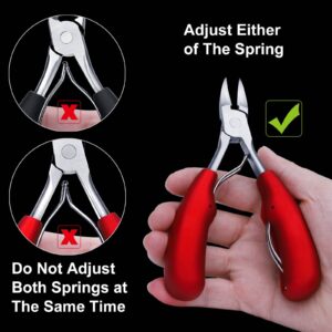 Biufesrst Toe Nail Clippers, Toenail Clippers for Seniors Thick Toenails Ingrown Toenails, Professional Finger Nail Clippers for Men Adult, Heavy Duty, Sharp Curved Blades Long Handle