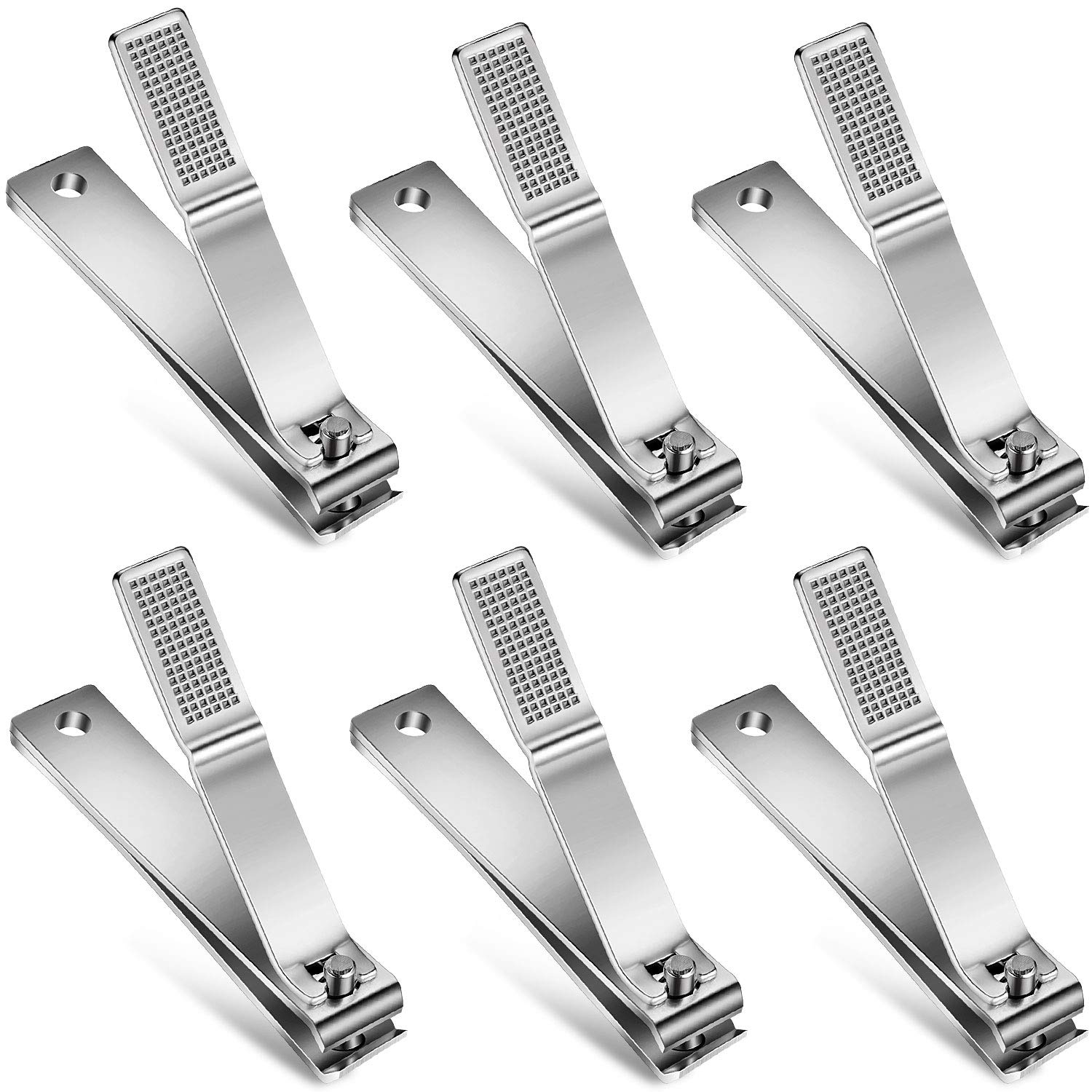 6 Pieces Large Toenails Clippers Straight Edge Toenails Clippers Stainless Steel Nails Cutters for Men Women Thick Nails