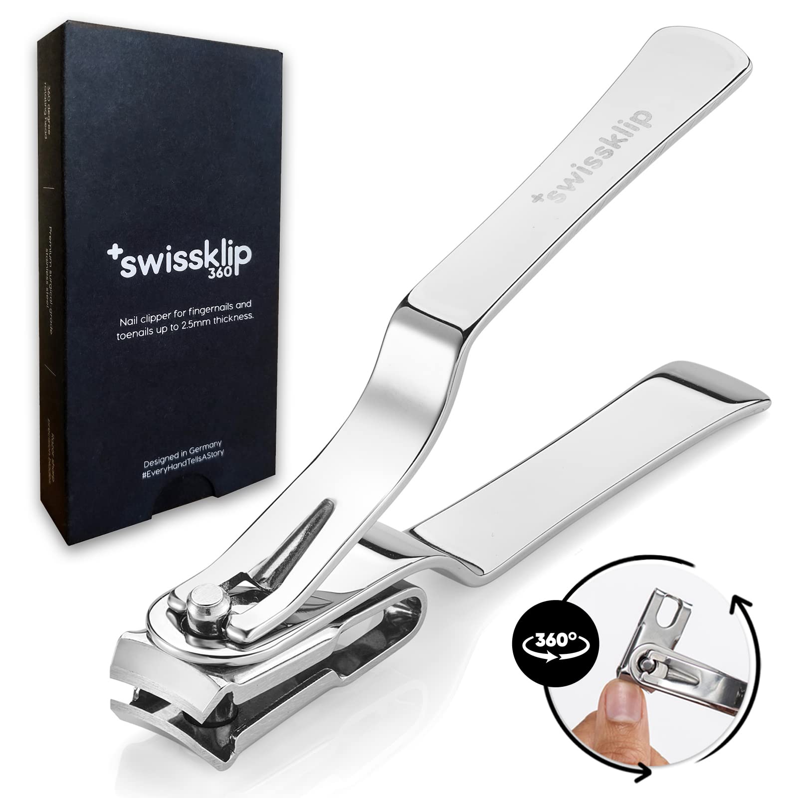 Swissklip Nail Clippers for Men I Well Suited as Finger Nail Clippers Adult I Also Can be Used as Fingernail Clippers for Women I Swissklip Nail Clipprs rate among The Best Nail Clippers (1 Pack)