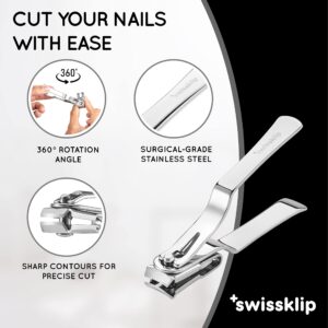 Swissklip Nail Clippers for Men I Well Suited as Finger Nail Clippers Adult I Also Can be Used as Fingernail Clippers for Women I Swissklip Nail Clipprs rate among The Best Nail Clippers (1 Pack)