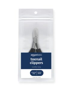 amazon basics toenail clippers with comfort grip, black