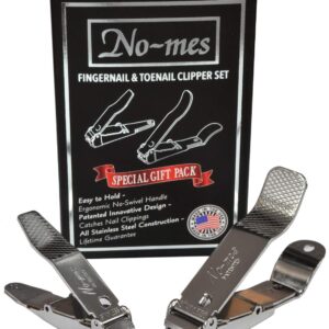 No-Mes Fingernail and Toenail Clipper Gift Set, Catches Clippings, Made in USA