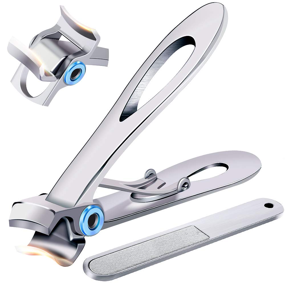 Nail Clippers for Thick Nails - Pretty Diva Wide Jaw Opening Oversized Nail Clippers, Stainless Steel Heavy Duty , Extra Large Toenail Clippers for Seniors Elderly