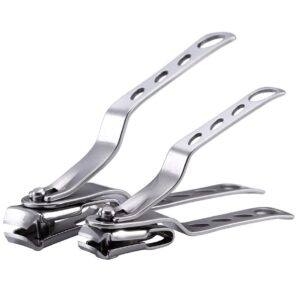 Keiby Citom Nail Clippers with 360-Degree Rotating Head - Stainless Steel Fingernails and Toenails Cutter Lagre and Small Sizes (Silver)