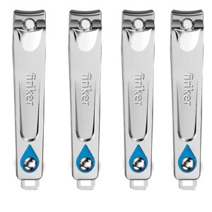 firiKer 4PCS Nail Clipper Set, Sharpest Fingernail & Toenail Nail Cutting Clippers, Quality Stainless Steel Portable Nail Cutter Set with Nail File, Personal Pedicure Kit for Women Man