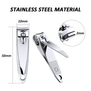 20 Pieces Stainless Steel Nail Clippers Set Fingernail and Toenail Clipper Portable Sturdy Nail Clippers for Men and Women