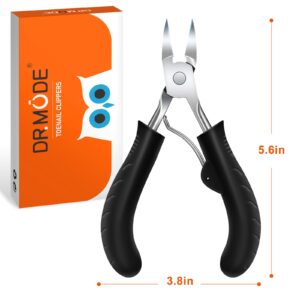 Toenail Clippers for Seniors & Thick Nails - DRMODE Precision Large Toe Nail Clippers for Thick Nails,Comfort Grip Fingernail Clipper, Ergonomic Long Handle Nail Cutter for Men and Women