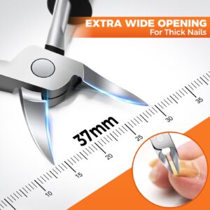 Toenail Clippers for Seniors & Thick Nails - DRMODE Precision Large Toe Nail Clippers for Thick Nails,Comfort Grip Fingernail Clipper, Ergonomic Long Handle Nail Cutter for Men and Women