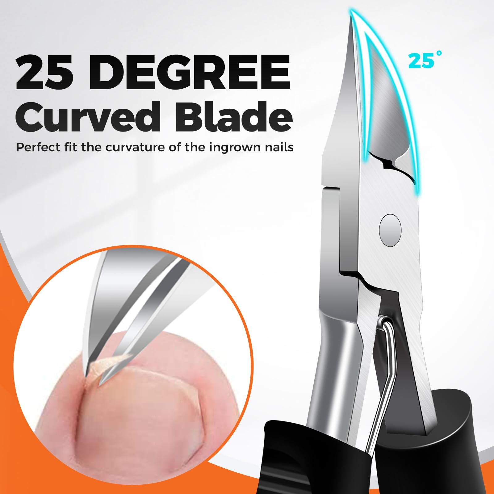 Toenail Clippers for Seniors & Thick Nails - DRMODE Precision Large Toe Nail Clippers for Thick Nails,Comfort Grip Fingernail Clipper, Ergonomic Long Handle Nail Cutter for Men and Women