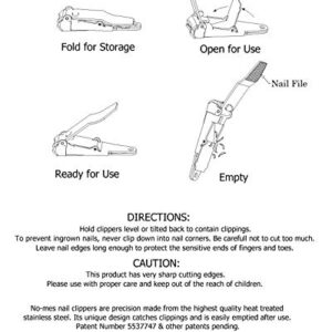 Genuine No-mes Fingernail Clipper, Catches Clippings, Made in USA