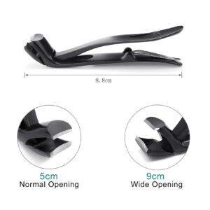 SG Nekoo Toe Nail Clippers for Thick Nails for Seniors, Angled Head Ultra Sharp Wide Jaw Opening Fingernail Clipper, Nail Trimmer with Catcher for Men Women