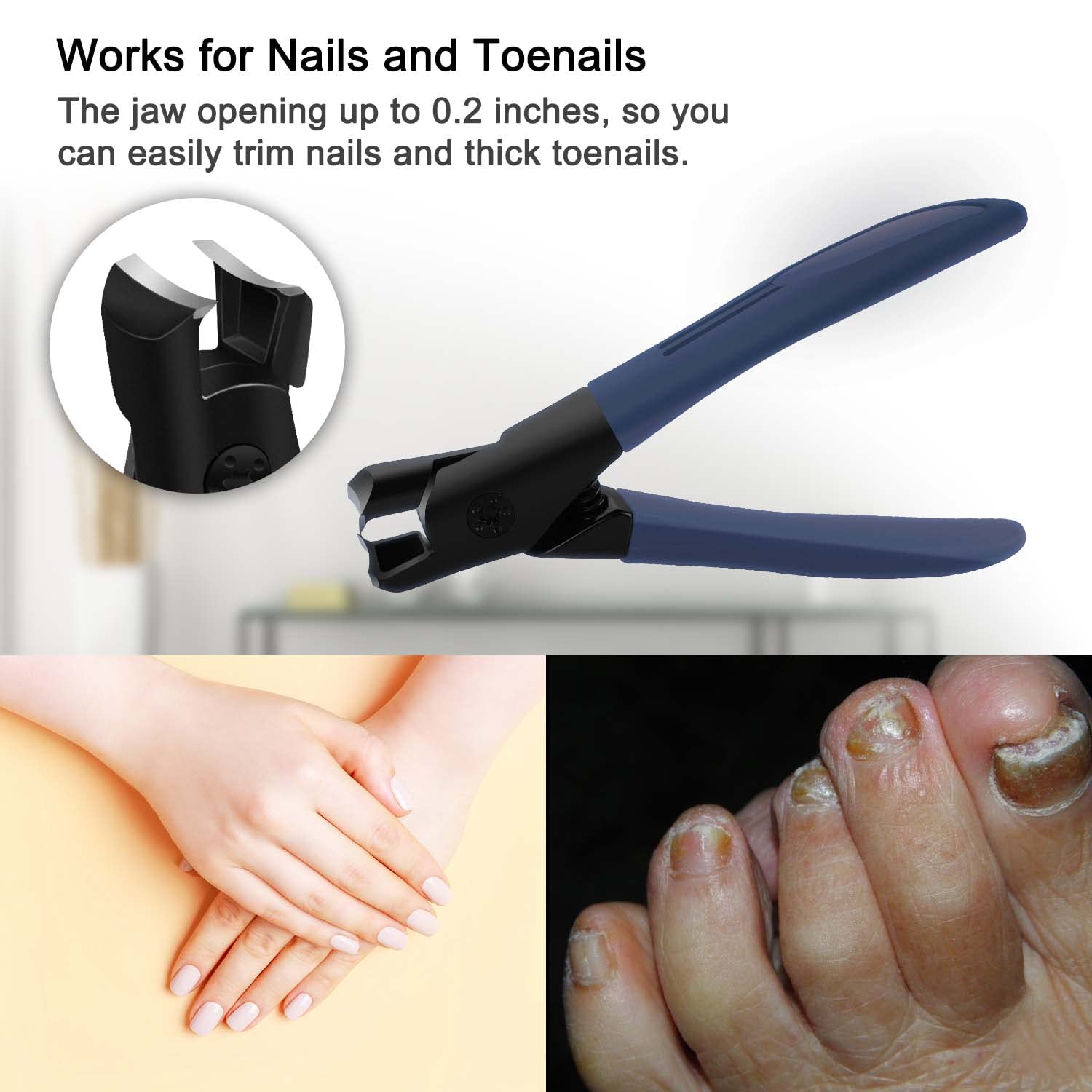 Nail Clippers for Men - Toenail Clippers for Thick Nails, Fingernail Clipper for Adult Men Women Seniors, Toe Nail Clippers