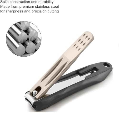 2pcs Nail Clipper Set with Comfort Grip Nail Catcher, Ultra Sharp & Durable Nail Clipper Cutters Trimmer for Men and Women, 18-month Replacement Warranty