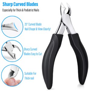 Toenail Clippers for Thick Nails, Toe Nail Clippers Adult Thick Nails Long Handle for Seniors Thick Toenails/Ingrown Toenail Treatment, Sharp Heavy Duty Nail Clippers for Men and Women, Adult