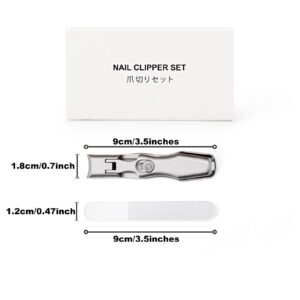 Ultra Sharp Stainless Steel Nail Clippers with Catcher, Fingernail & Toenail Clippers Splash Proof Nail Clippers Luxury Nail Cutter for Thick Nails