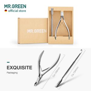 MR.GREEN Cuticle Nippers Nail Manicure Scissors Cuticle Clippers Trimmer Dead Skin Remover Stainless Steel Cutters Beauty Tool With Pusher (Mr-1028+Pusher)