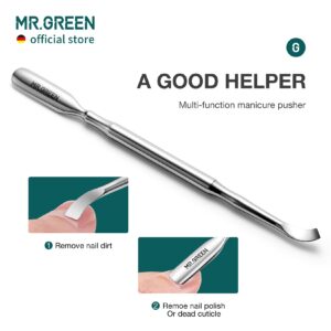 MR.GREEN Cuticle Nippers Nail Manicure Scissors Cuticle Clippers Trimmer Dead Skin Remover Stainless Steel Cutters Beauty Tool With Pusher (Mr-1028+Pusher)