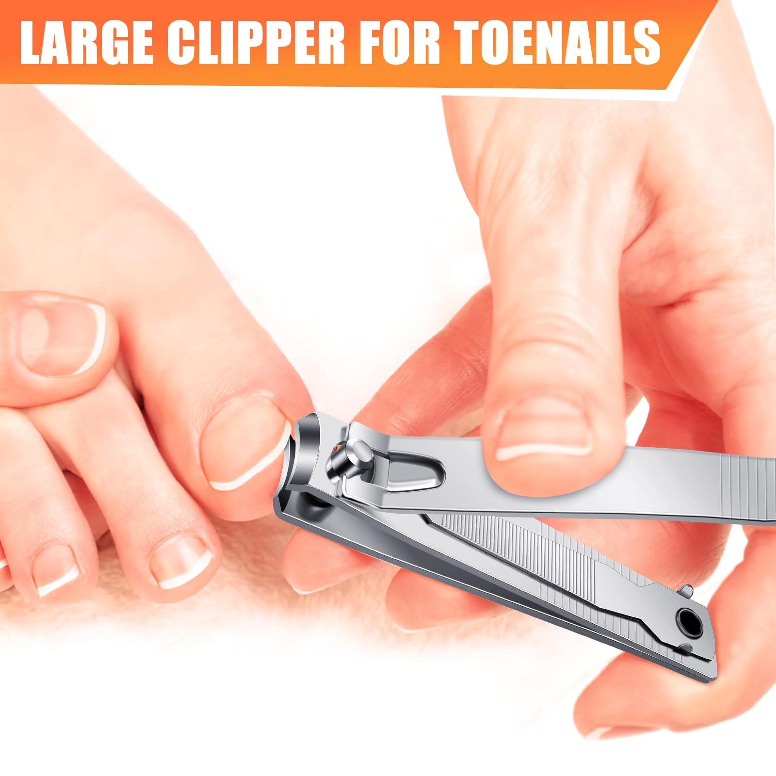 Finger Nail Clippers Adult - DRMODE 8 Pack Nail Clippers Bulk for Men Women Sharp Stainless Steel Travel Mini Toenail Clippers and Fingernail Clipper Set Curved Cutter Trimmer with Nail Cleaner/File