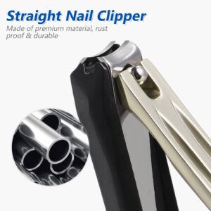 Nail Nipper, Premium Stainless Steel Fingernail and Toenail Clipper Cutters,Nail Cutters Sets with Nail File and Cleaning Brush for Seniors, Aducts,