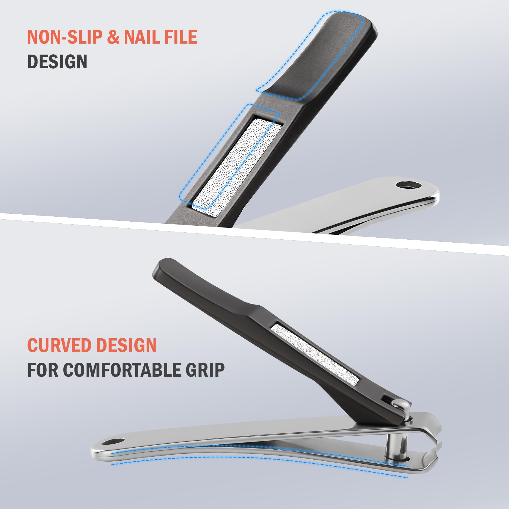 BEZOX Fingernail Clipper - Stylish Nail Cutters for Men and Women, corta uñas Ingrown Nail Clipper - Travel Nail Trimmer with Tin Case