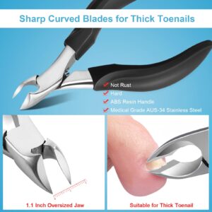 Orelex Toenail Clippers for Seniors Thick Toenails, Toe Nail Clippers Adult Long Handle for Men, Sharp Professional Heavy Duty Ingrown Toenail Tool