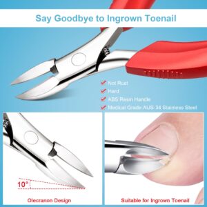 Orelex Toenail Clippers for Seniors Thick Toenails, Toe Nail Clippers Adult Long Handle for Men, Sharp Professional Heavy Duty Ingrown Toenail Tool