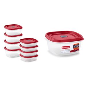 rubbermaid 16-piece food storage containers with lids bundle (red)