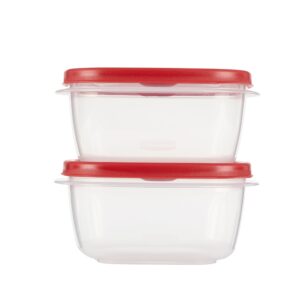 Rubbermaid Easy Find Lids Food Storage and Organization Containers, Set of 2 (4 Pieces Total), Racer Red