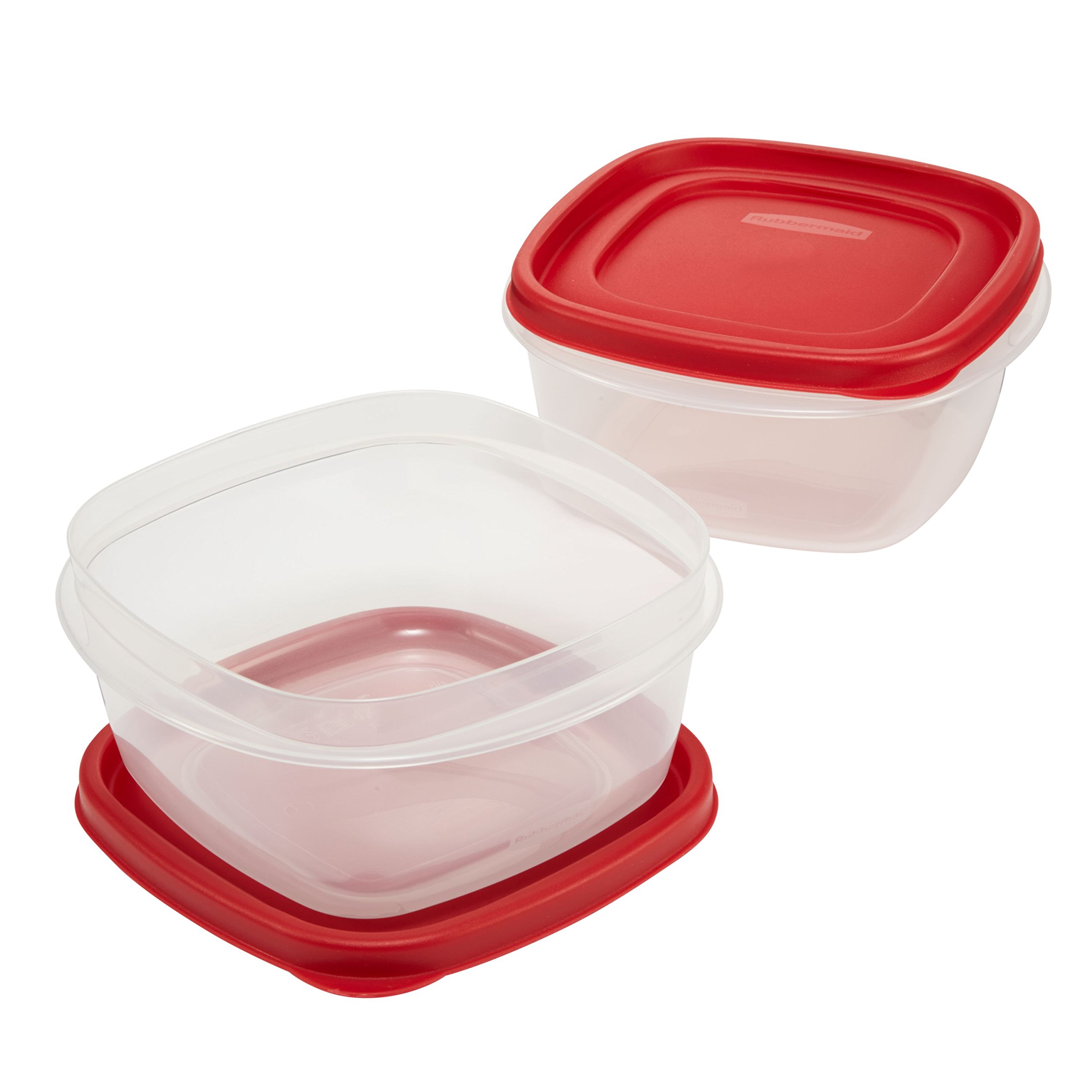 Rubbermaid Easy Find Lids Food Storage and Organization Containers, Set of 2 (4 Pieces Total), Racer Red