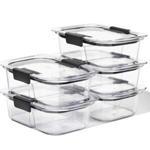 Rubbermaid Brilliance BPA Free Food Storage Containers with Lids, Airtight, Set of 20 w/Scoops Brilliance BPA Free Food Storage Containers with Lids, Airtight, Set of 5 (2.85 Cup)