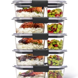 Rubbermaid Brilliance BPA Free Food Storage Containers with Lids, Airtight, Set of 20 w/Scoops Brilliance BPA Free Food Storage Containers with Lids, Airtight, Set of 5 (2.85 Cup)