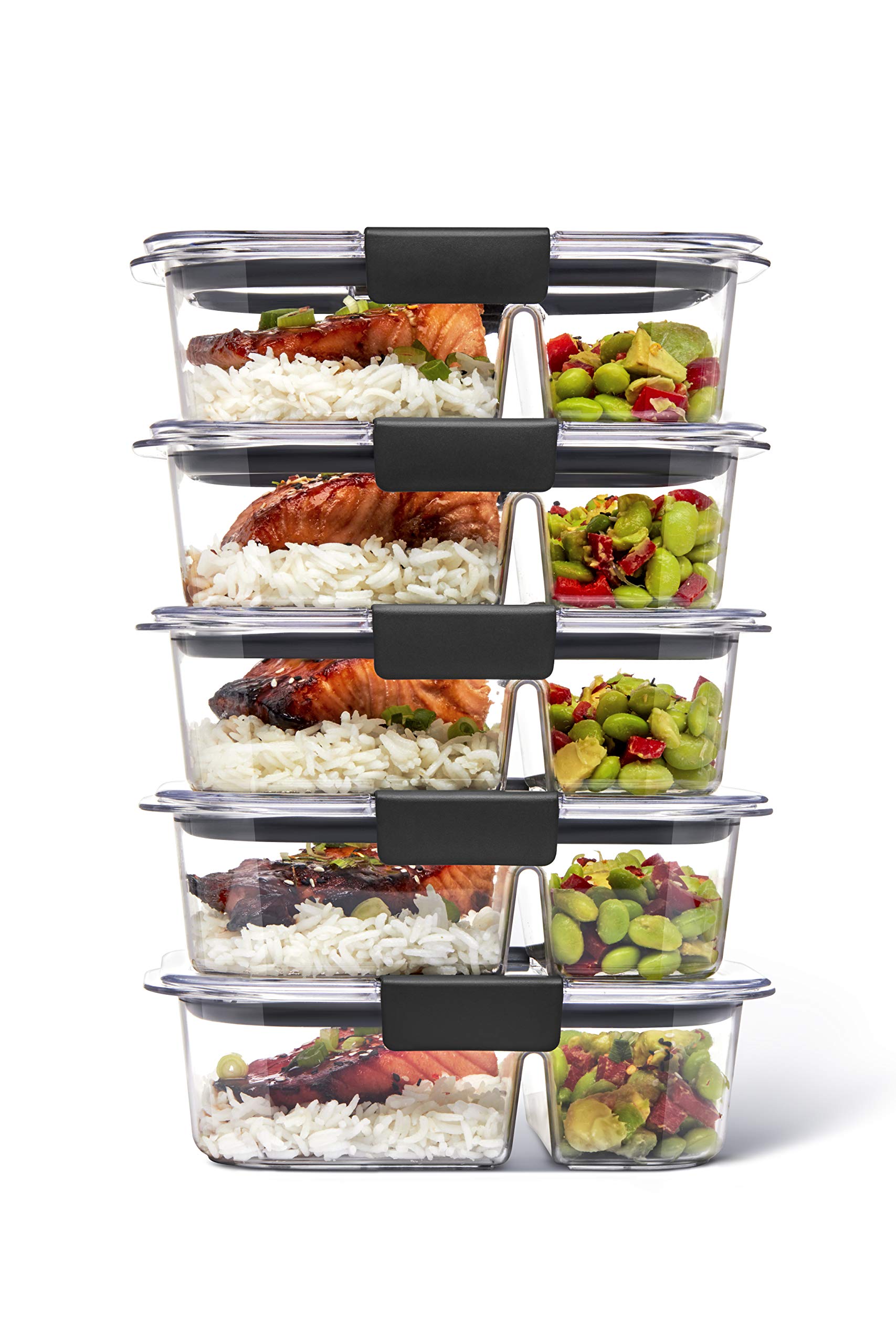 Rubbermaid Brilliance BPA Free Food Storage Containers with Lids, Airtight, Set of 20 w/Scoops Brilliance BPA Free Food Storage Containers with Lids, Airtight, Set of 5 (2.85 Cup)