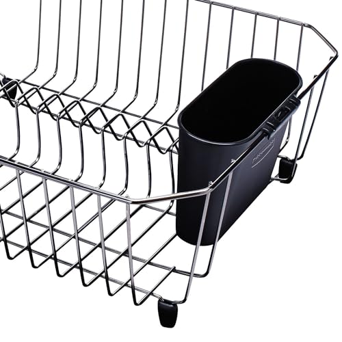 Rubbermaid 6008ARBLK Black Chrome Twin Sink Dish Drainer