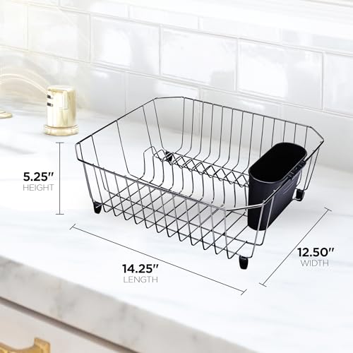 Rubbermaid 6008ARBLK Black Chrome Twin Sink Dish Drainer