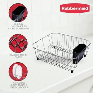 Rubbermaid 6008ARBLK Black Chrome Twin Sink Dish Drainer