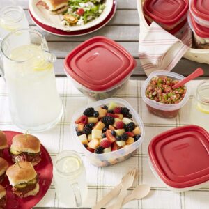 Rubbermaid 2063703 Easy Find Lid Storage Container, BPA Free, Red