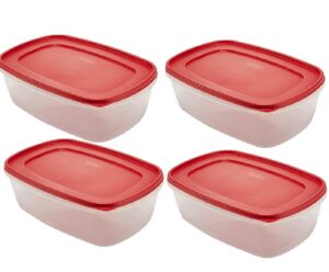 rubbermaid 7j77 easy find lid rectangle 40-cup 2.5 gallon food storage container (pack of 4)