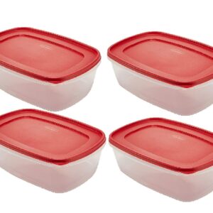 Rubbermaid 7J77 Easy Find Lid Rectangle 40-Cup 2.5 gallon Food Storage Container (Pack of 4)