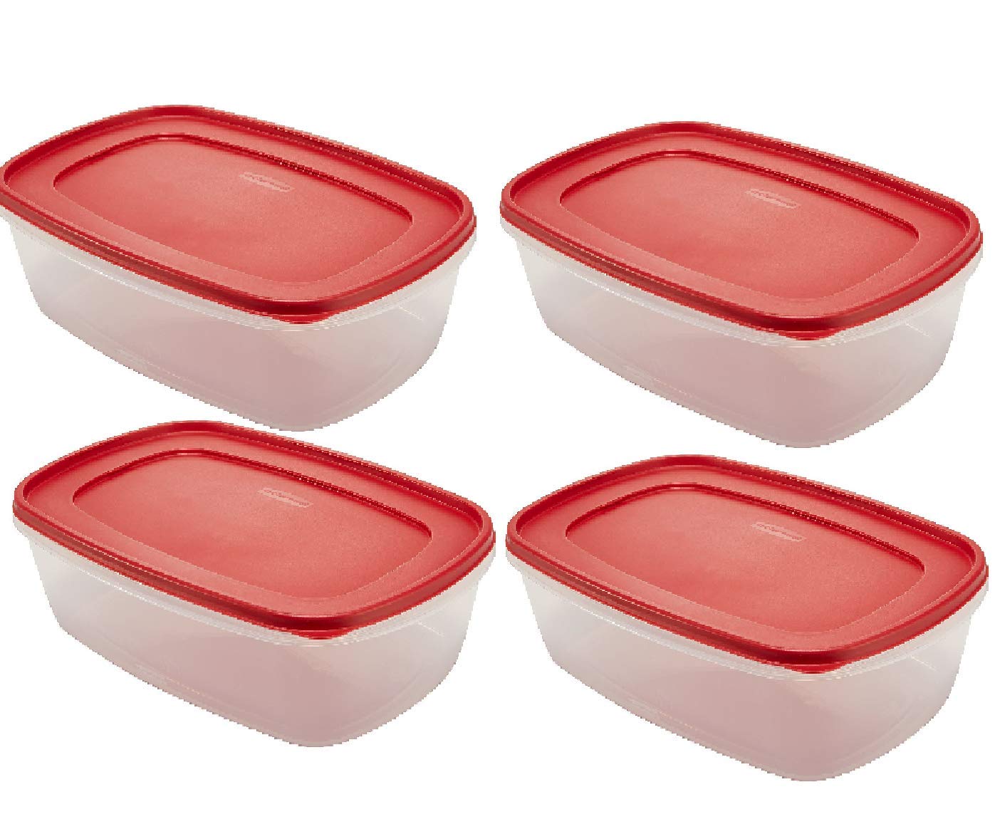 Rubbermaid 7J77 Easy Find Lid Rectangle 40-Cup 2.5 gallon Food Storage Container (Pack of 4)