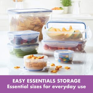 LOCK & LOCK Easy Essentials Food Storage lids/Airtight Plastic, containers, BPA Free, 14-Piece, Clear