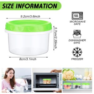 Sieral 36 Pack 8 oz/ 250 ml Freezer Containers with Lids Plastic Twist Top Deli Jars Reusable Freezer Storage Containers for Food Round Wide Mouth Lunch Snacks(Green)